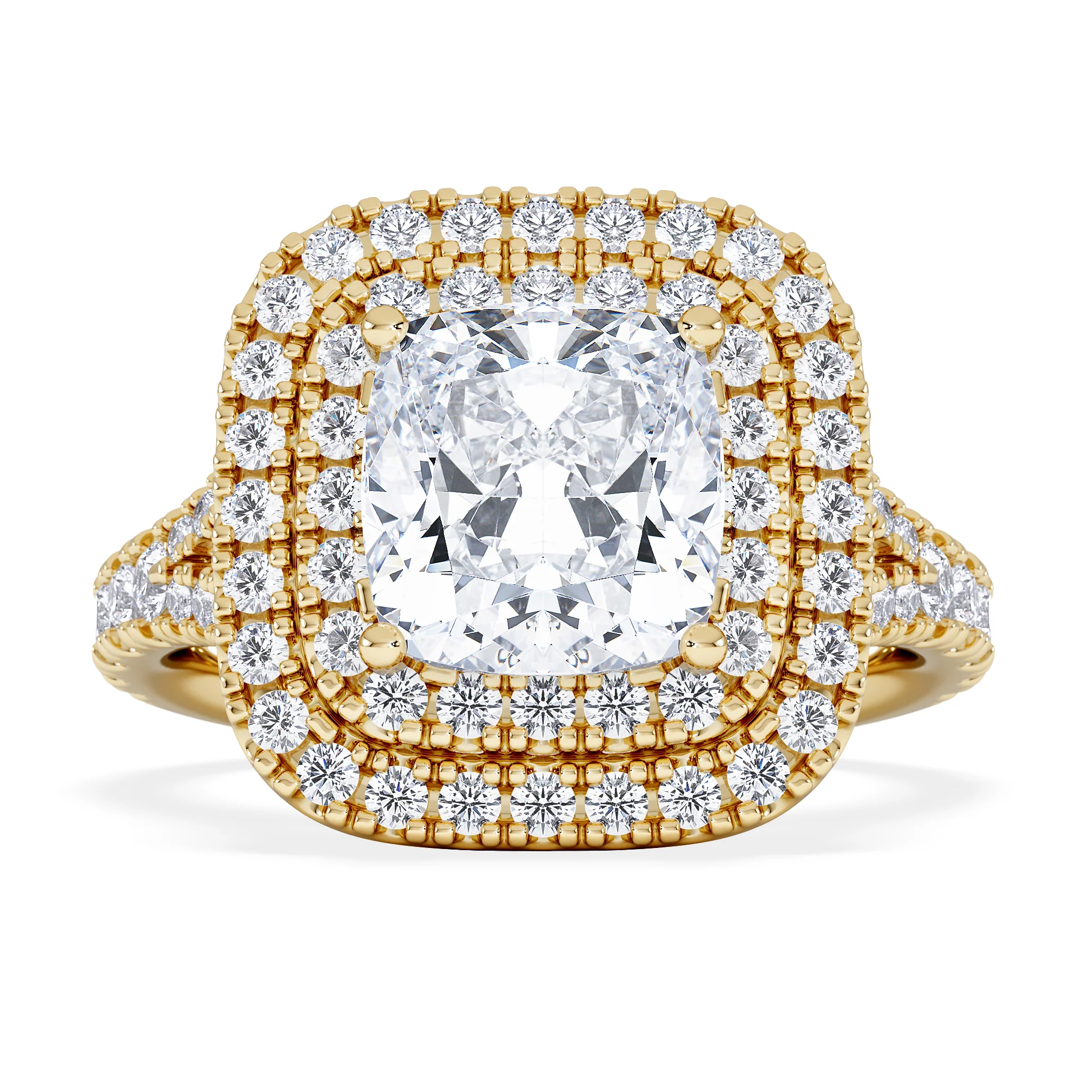 Anastasia Lab Diamond Halo Engagement Ring in 18K Gold 2.70ct F/VS1 - Image 6