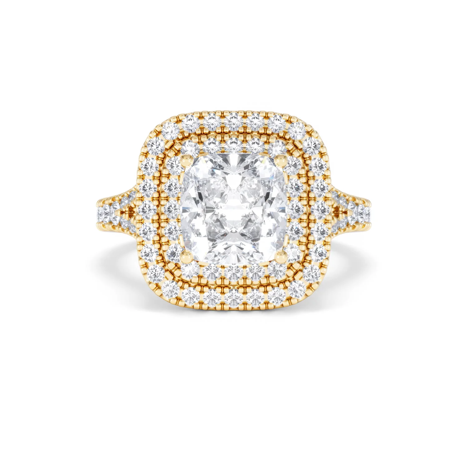 Anastasia Lab Diamond Halo Engagement Ring in 18K Gold 2.70ct F/VS1 - Image 8