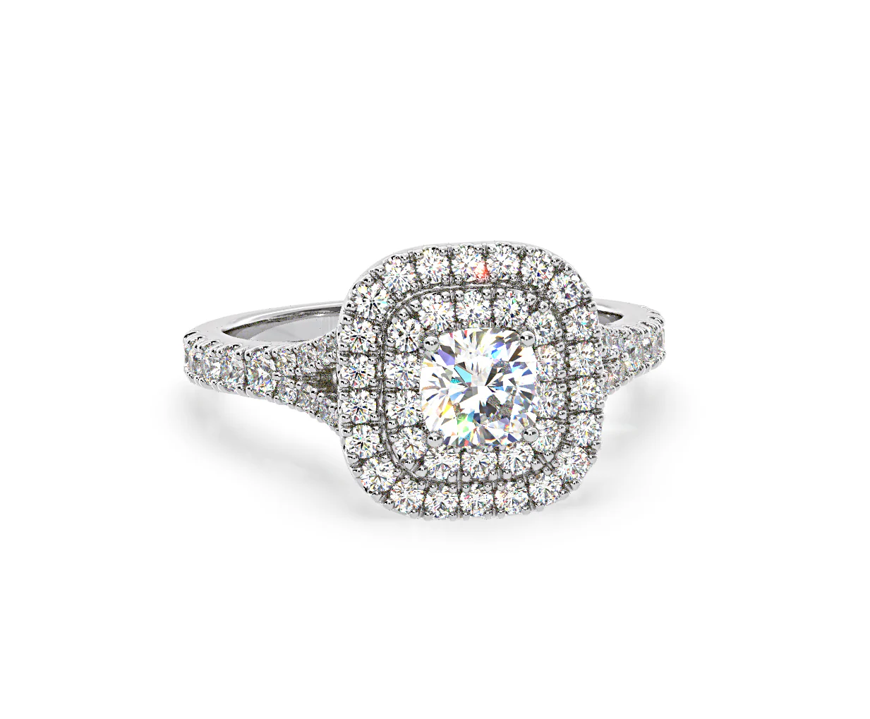 Anastasia Lab Diamond Halo Engagement Ring in Platinum 1.30ct F/VS1 - Image 167