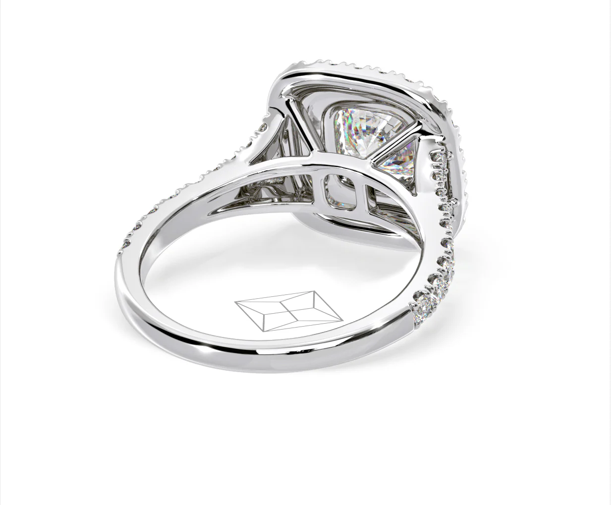 Anastasia Lab Diamond Halo Engagement Ring in Platinum 1.85ct F/VS1 - Image 133