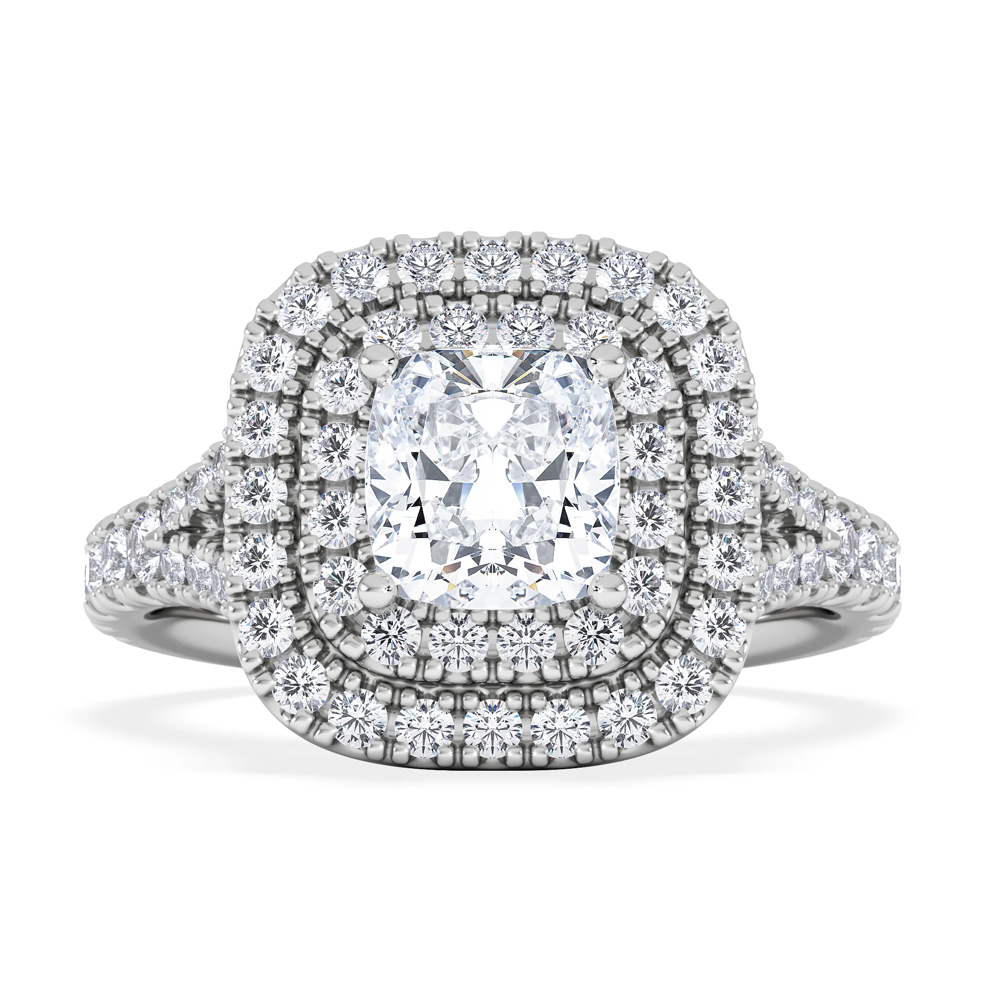 Anastasia Lab Diamond Halo Engagement Ring in Platinum 1.85ct F/VS1 - Image 6