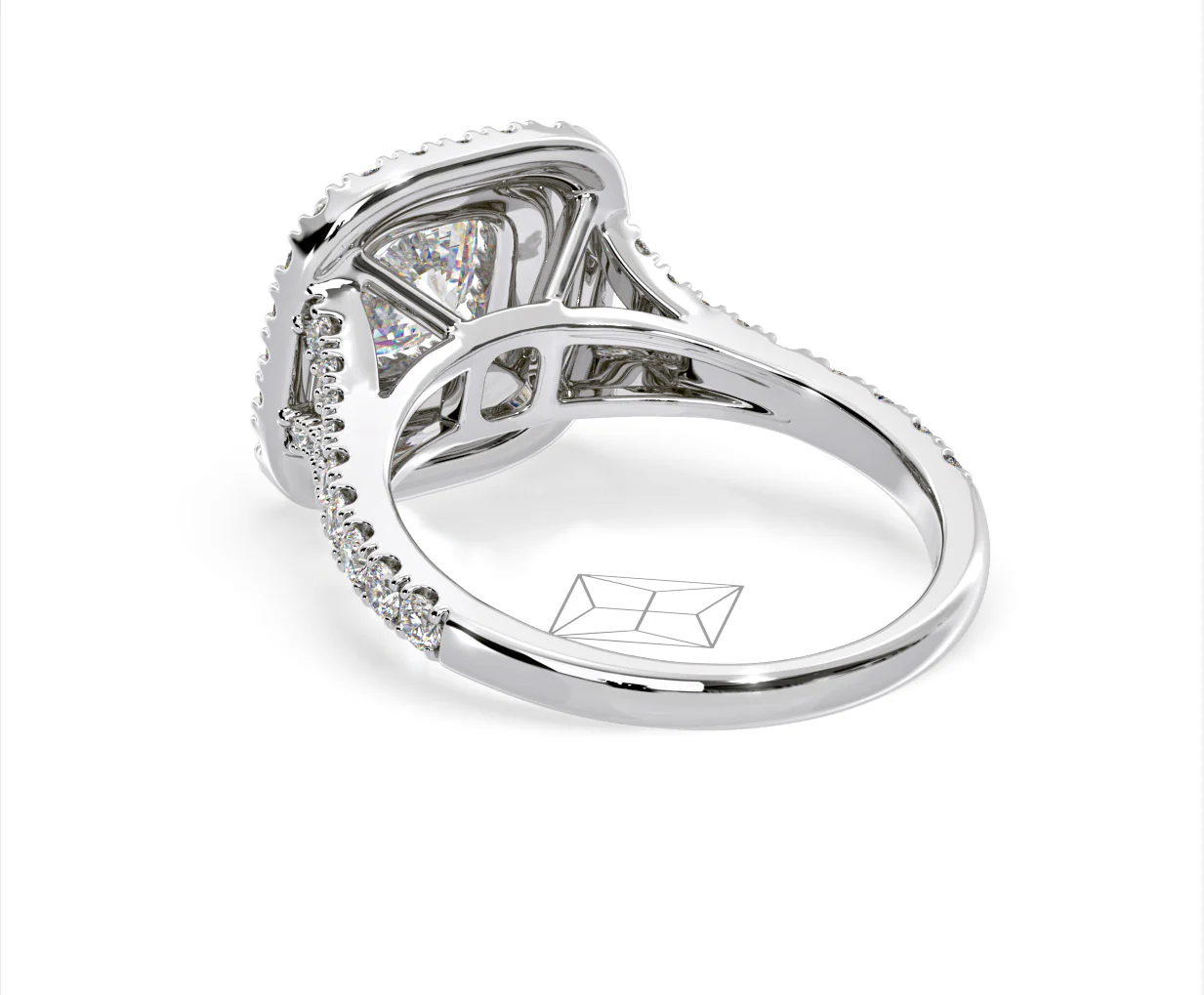 Anastasia Lab Diamond Halo Engagement Ring in Platinum 2.15ct F/VS1 - Image 120