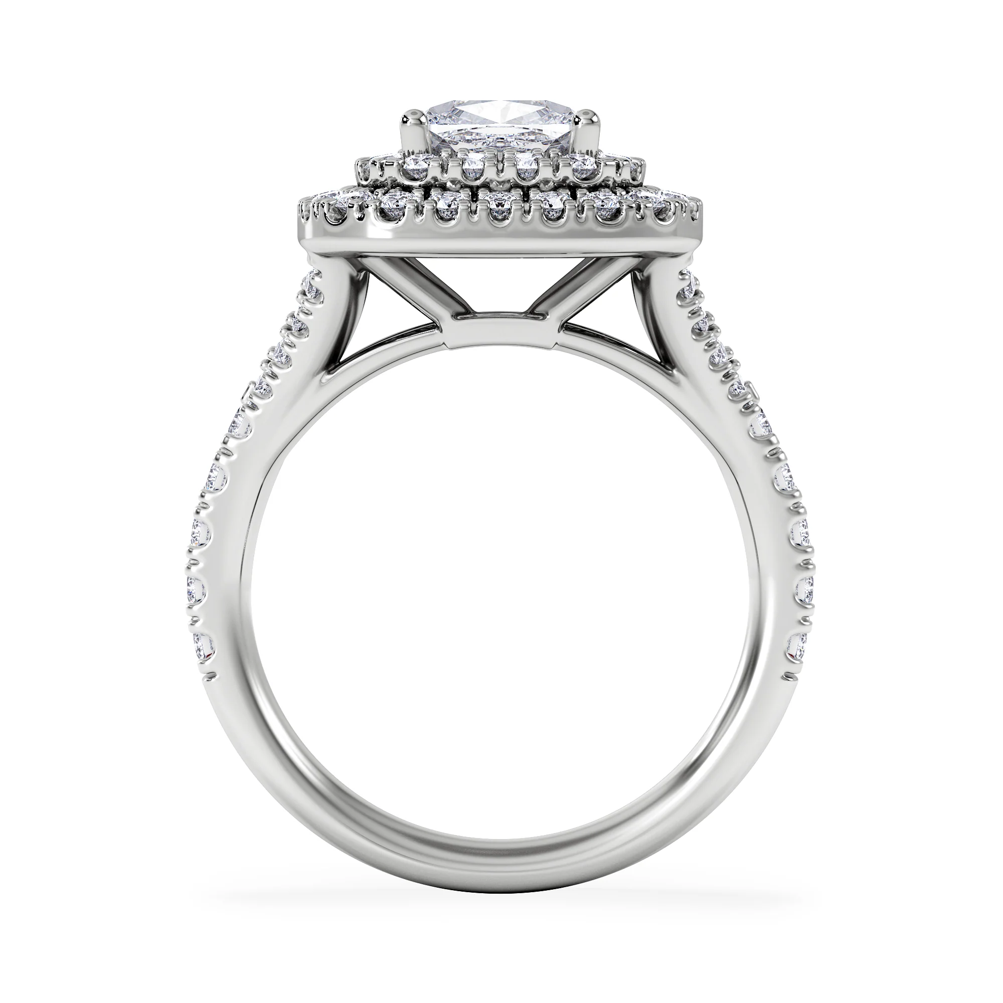 Anastasia Lab Diamond Halo Engagement Ring in Platinum 2.15ct F/VS1 - Image 3