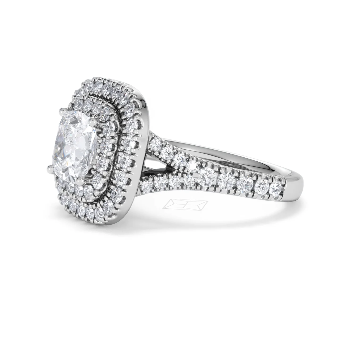 Anastasia Lab Diamond Halo Engagement Ring in Platinum 2.15ct F/VS1 - Image 75