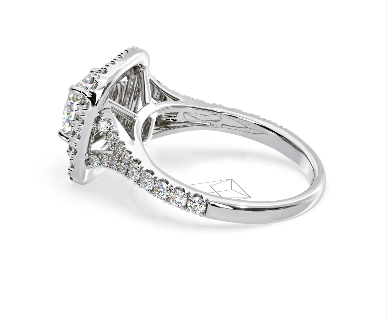 Anastasia Lab Diamond Halo Engagement Ring in Platinum 2.70ct F/VS1 - Image 113