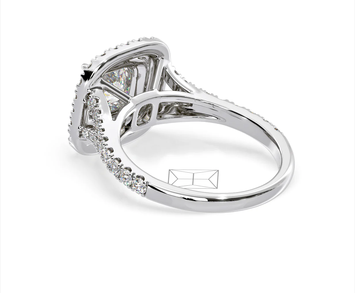 Anastasia Lab Diamond Halo Engagement Ring in Platinum 2.70ct F/VS1 - Image 118