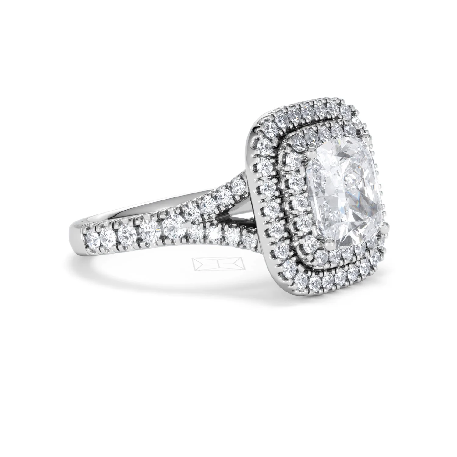 Anastasia Lab Diamond Halo Engagement Ring in Platinum 2.70ct F/VS1 - Image 19