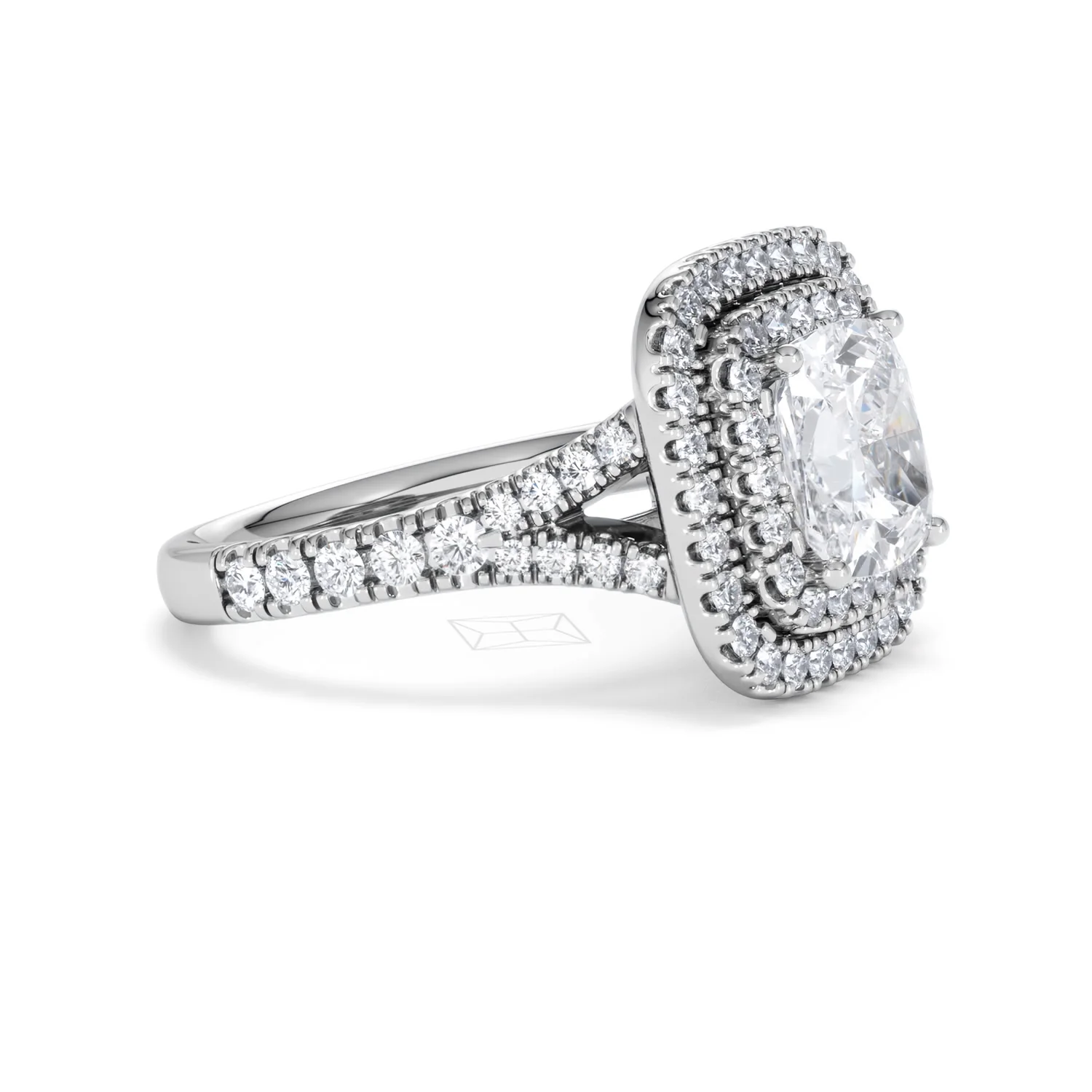 Anastasia Lab Diamond Halo Engagement Ring in Platinum 2.70ct F/VS1 - Image 21