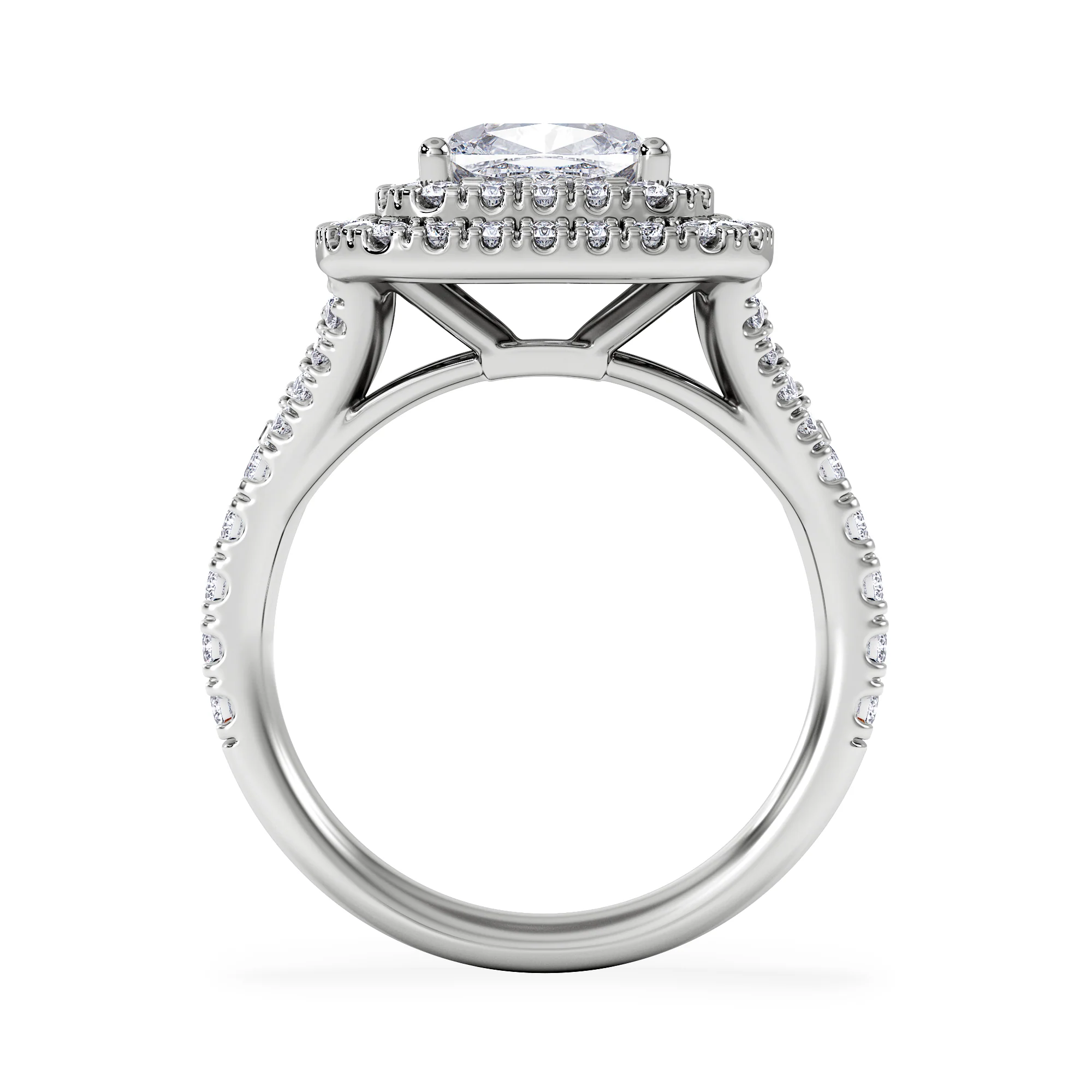 Anastasia Lab Diamond Halo Engagement Ring in Platinum 2.70ct F/VS1 - Image 3
