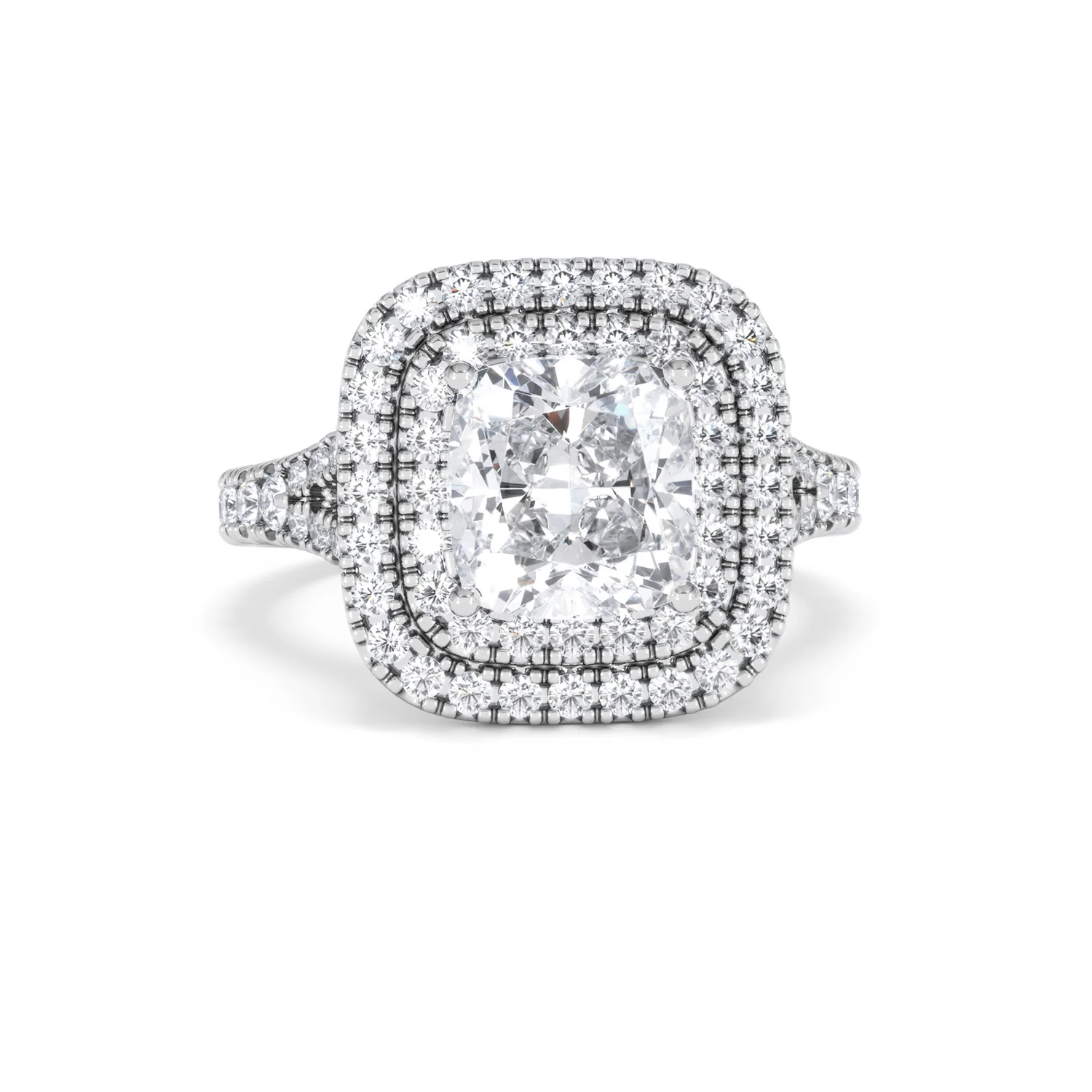 Anastasia Lab Diamond Halo Engagement Ring in Platinum 2.70ct F/VS1 - Image 9