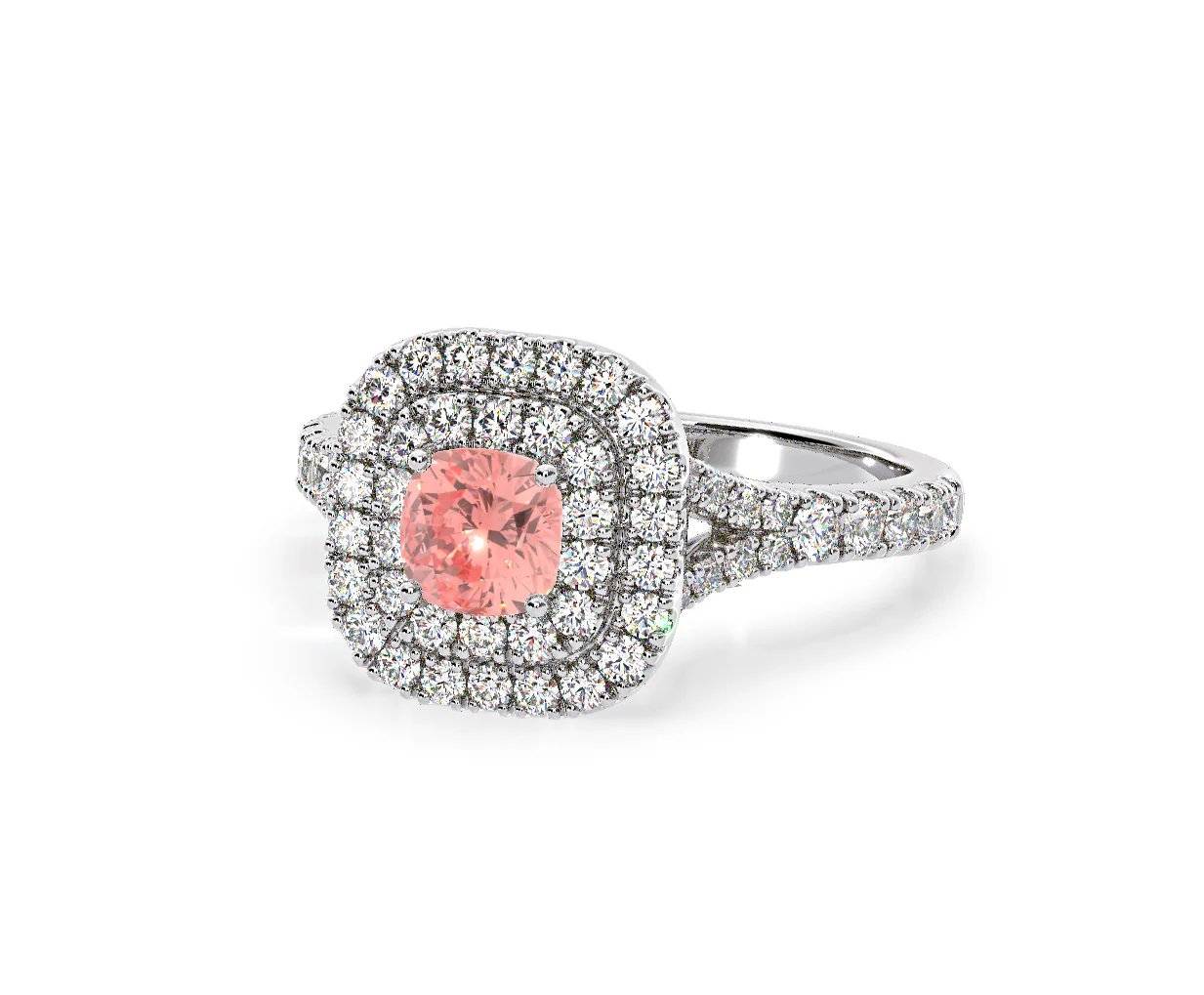 Anastasia Pink Lab Diamond 1.30ct Halo Ring in 18K White Gold - Elara Collection - Image 11