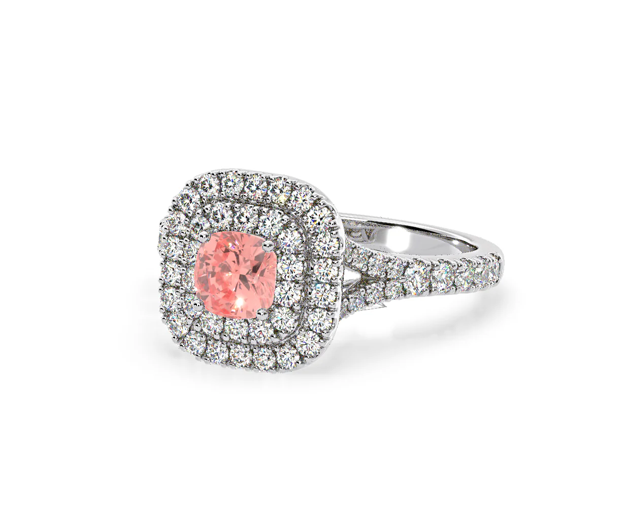 Anastasia Pink Lab Diamond 1.30ct Halo Ring in 18K White Gold - Elara Collection - Image 12