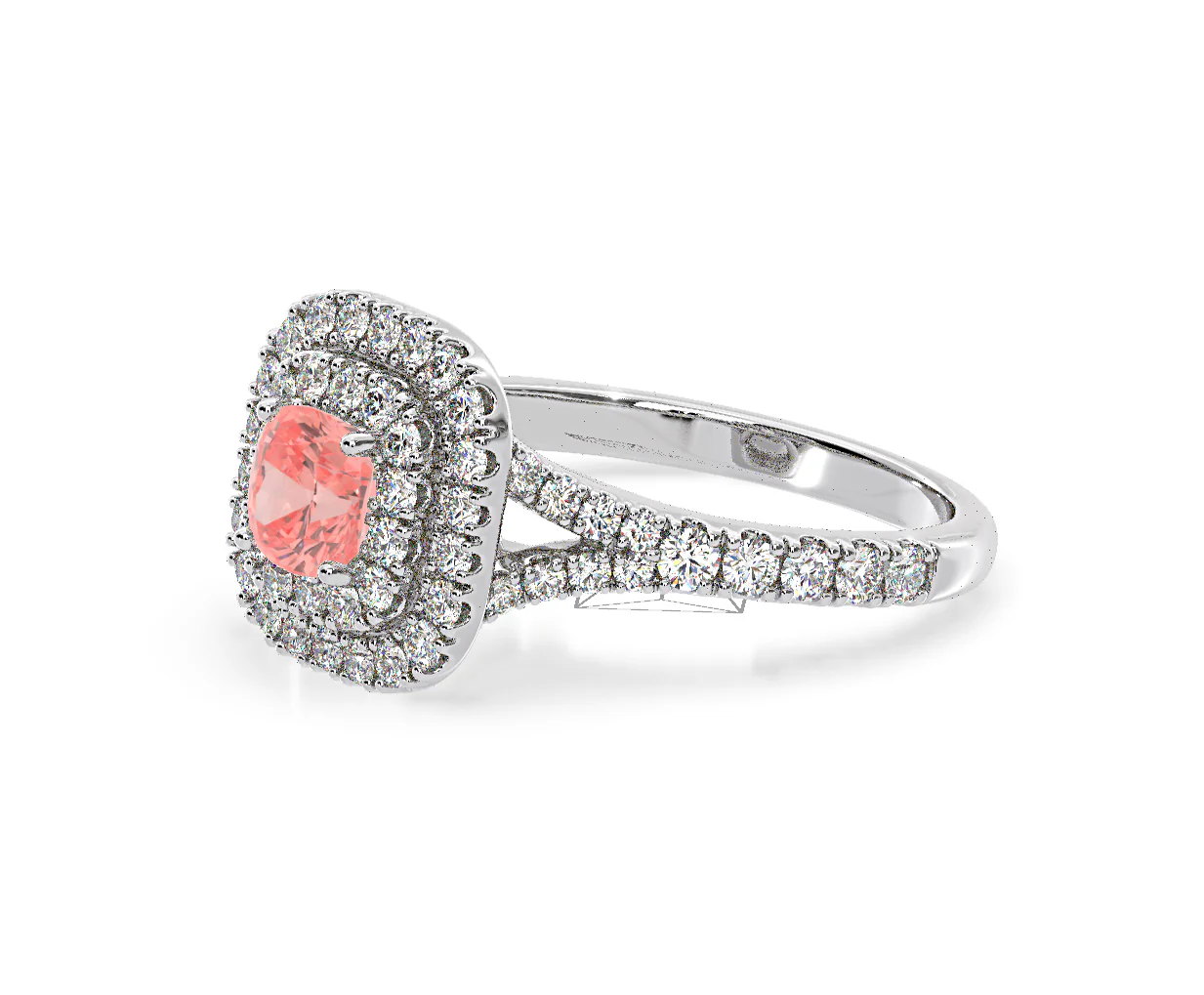 Anastasia Pink Lab Diamond 1.30ct Halo Ring in 18K White Gold - Elara Collection - Image 18