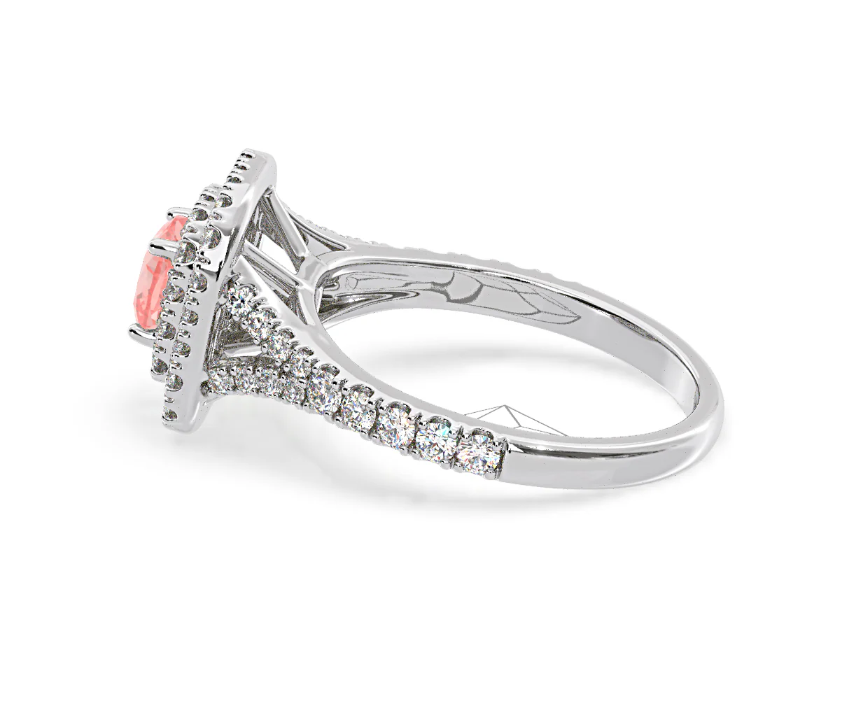 Anastasia Pink Lab Diamond 1.30ct Halo Ring in 18K White Gold - Elara Collection - Image 29