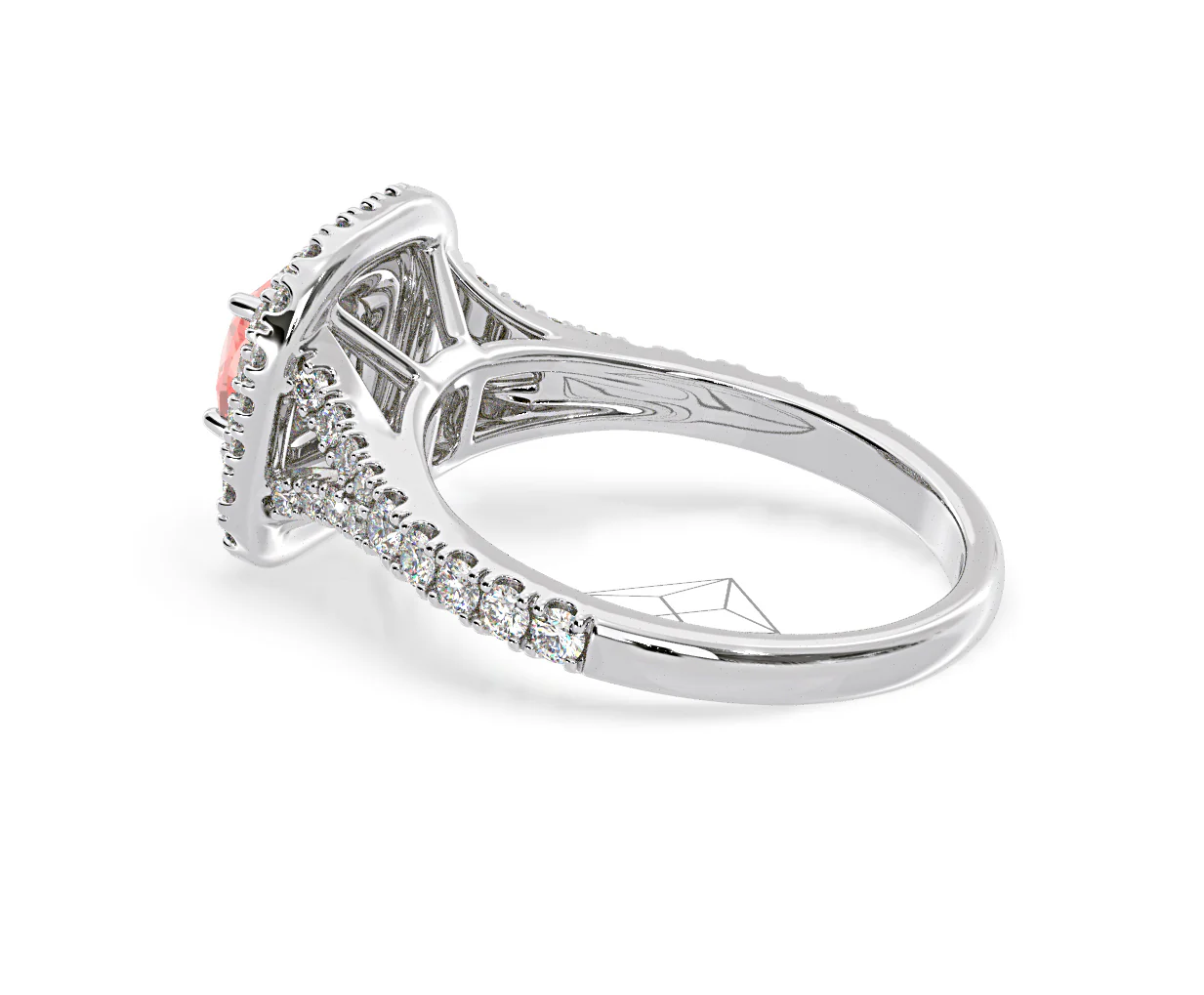 Anastasia Pink Lab Diamond 1.30ct Halo Ring in 18K White Gold - Elara Collection - Image 33