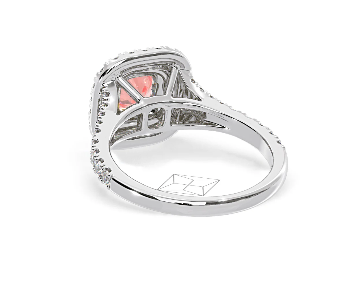 Anastasia Pink Lab Diamond 1.30ct Halo Ring in 18K White Gold - Elara Collection - Image 41