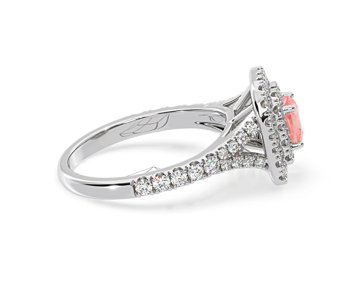 Anastasia Pink Lab Diamond 1.30ct Halo Ring in 18K White Gold - Elara Collection - Image 66