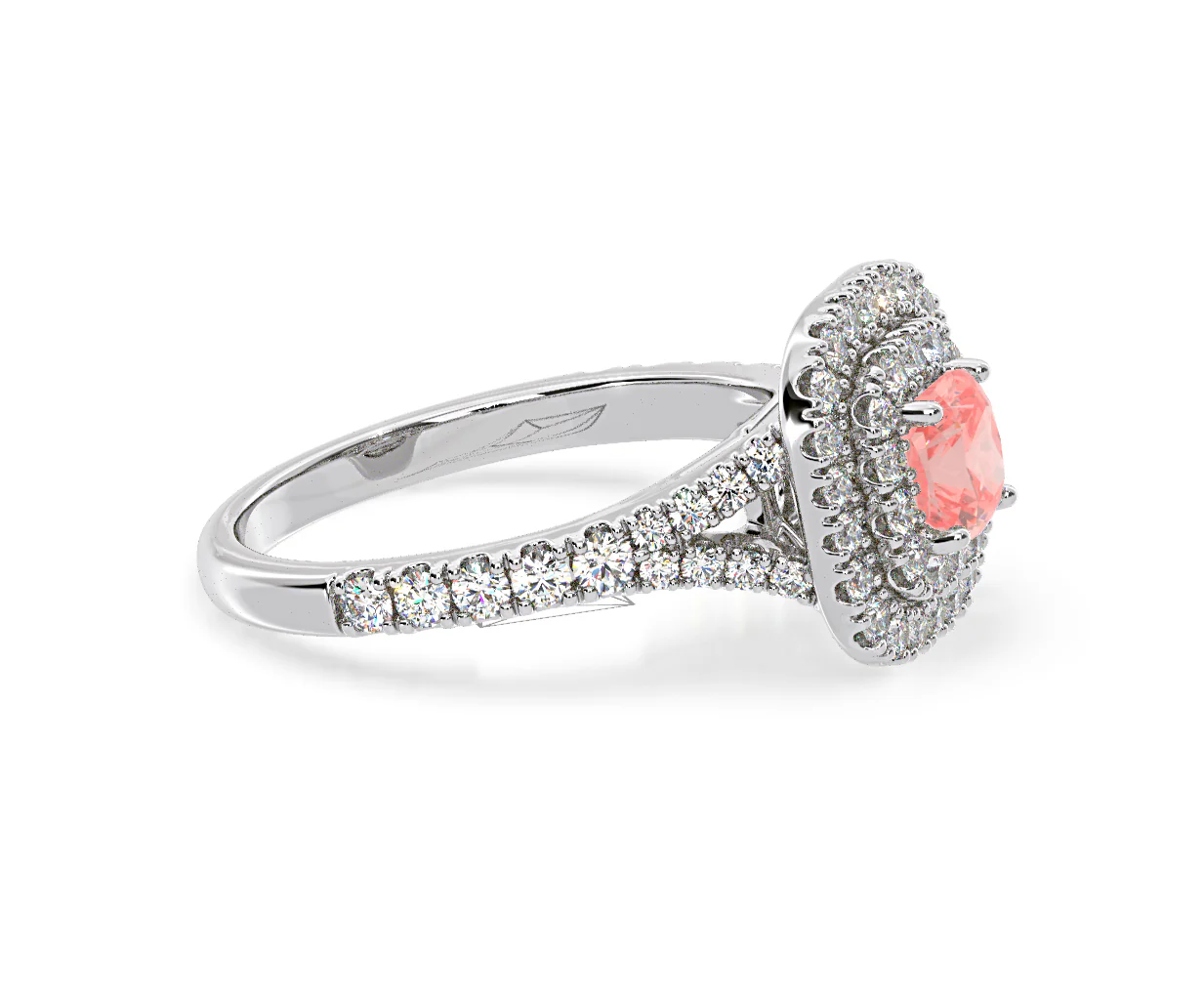 Anastasia Pink Lab Diamond 1.30ct Halo Ring in 18K White Gold - Elara Collection - Image 71