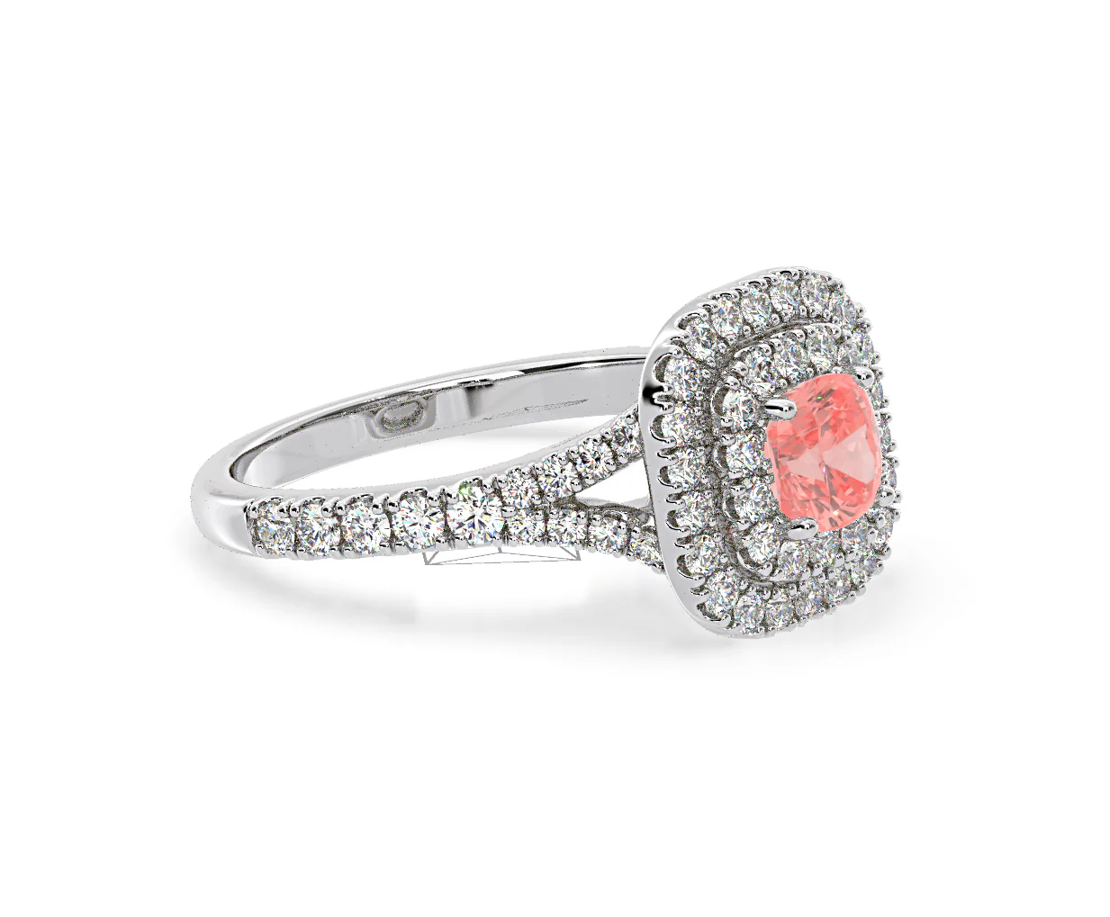 Anastasia Pink Lab Diamond 1.30ct Halo Ring in 18K White Gold - Elara Collection - Image 75