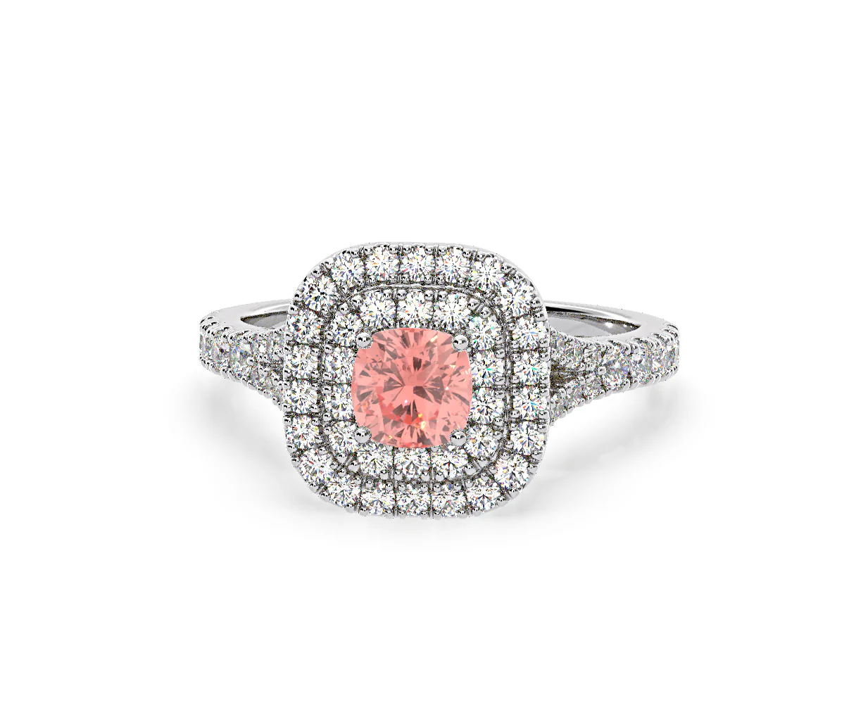 Anastasia Pink Lab Diamond 1.30ct Halo Ring in 18K White Gold - Elara Collection - Image 8