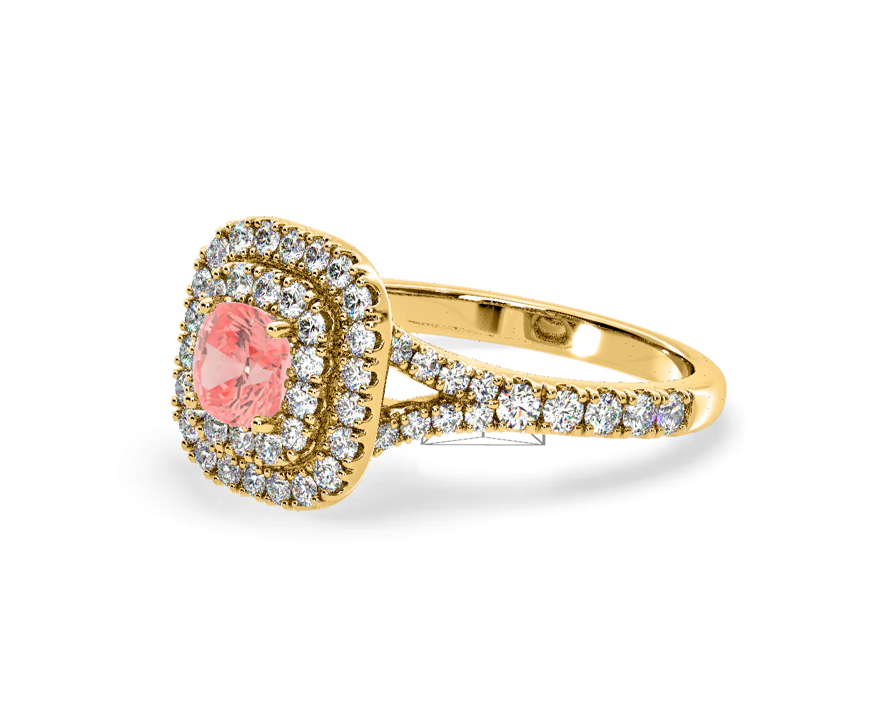 Anastasia Pink Lab Diamond 1.30ct Halo Ring in 18K Yellow Gold - Elara Collection - Image 17