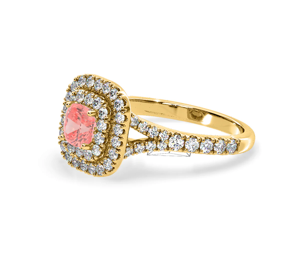 Anastasia Pink Lab Diamond 1.30ct Halo Ring in 18K Yellow Gold - Elara Collection - Image 18