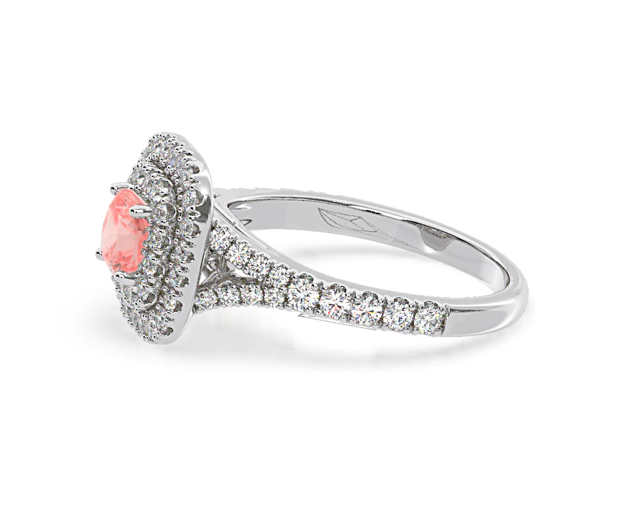 Anastasia Pink Lab Diamond 1.30ct Halo Ring in Platinum - Elara Collection - Image 23