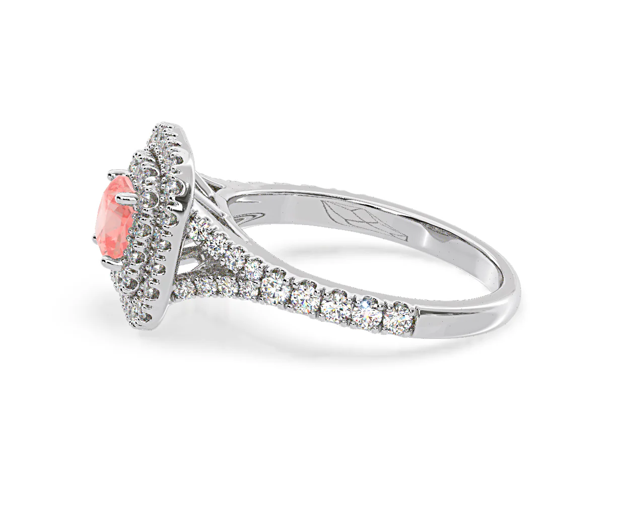 Anastasia Pink Lab Diamond 1.30ct Halo Ring in Platinum - Elara Collection - Image 25