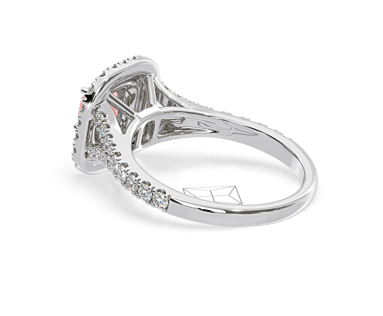 Anastasia Pink Lab Diamond 1.30ct Halo Ring in Platinum - Elara Collection - Image 35
