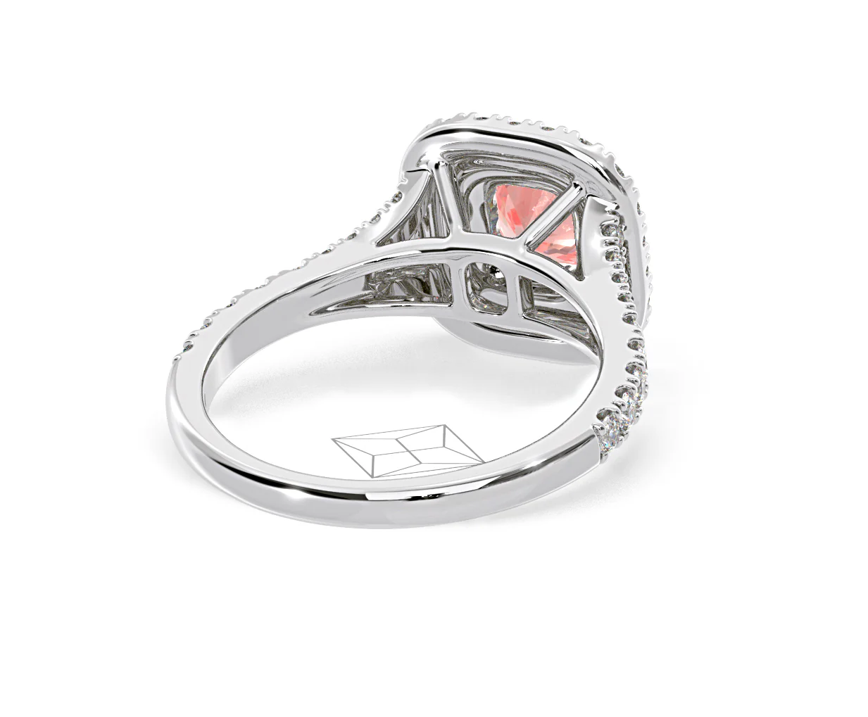 Anastasia Pink Lab Diamond 1.30ct Halo Ring in Platinum - Elara Collection - Image 52