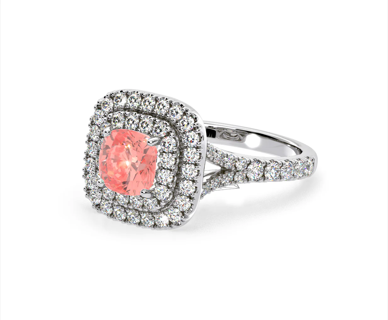Anastasia Pink Lab Diamond 1.65ct Halo Ring in 18K White Gold - Elara Collection - Image 14