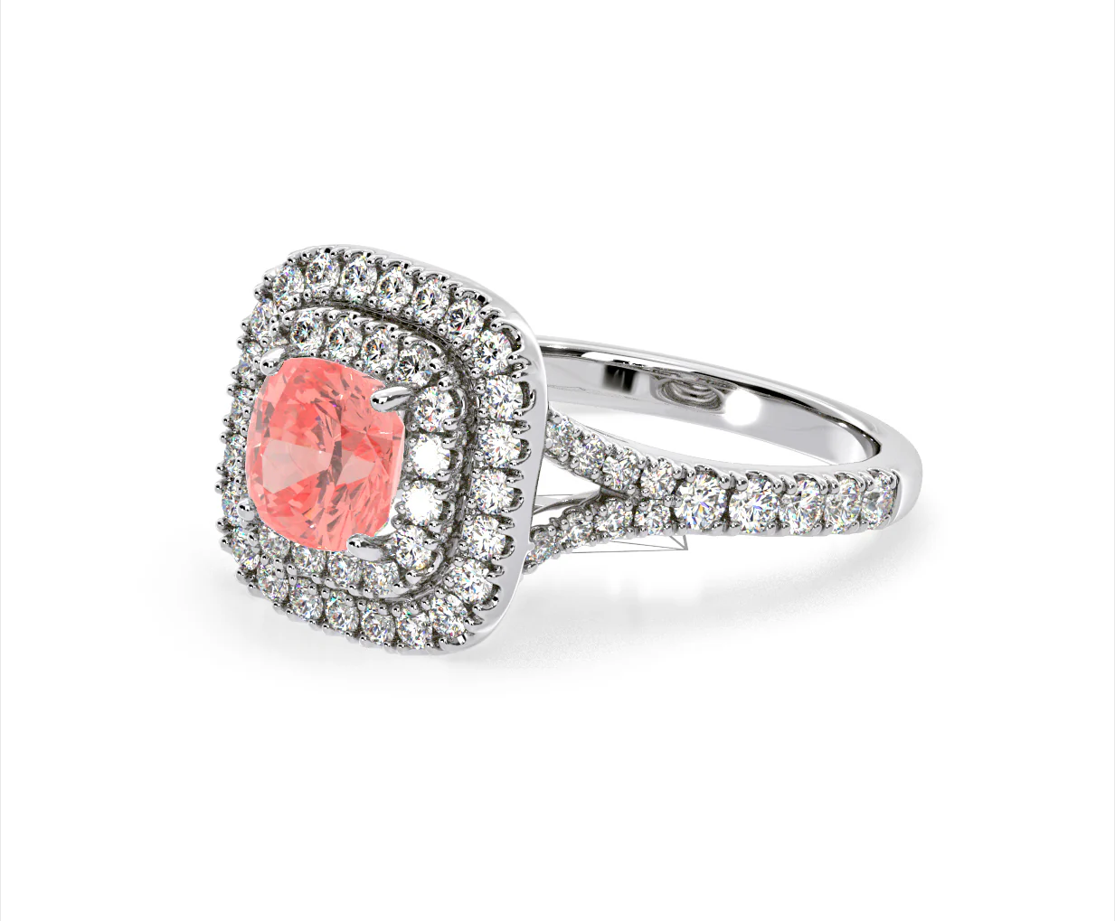 Anastasia Pink Lab Diamond 1.65ct Halo Ring in 18K White Gold - Elara Collection - Image 16