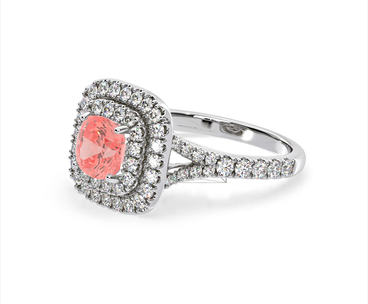 Anastasia Pink Lab Diamond 1.65ct Halo Ring in 18K White Gold - Elara Collection - Image 17