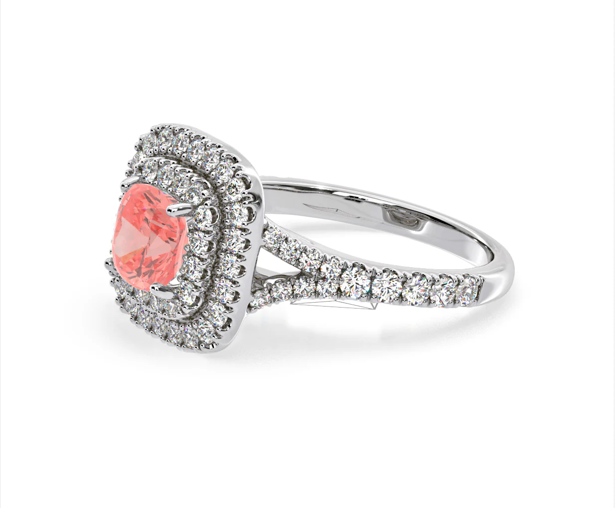 Anastasia Pink Lab Diamond 1.65ct Halo Ring in 18K White Gold - Elara Collection - Image 19