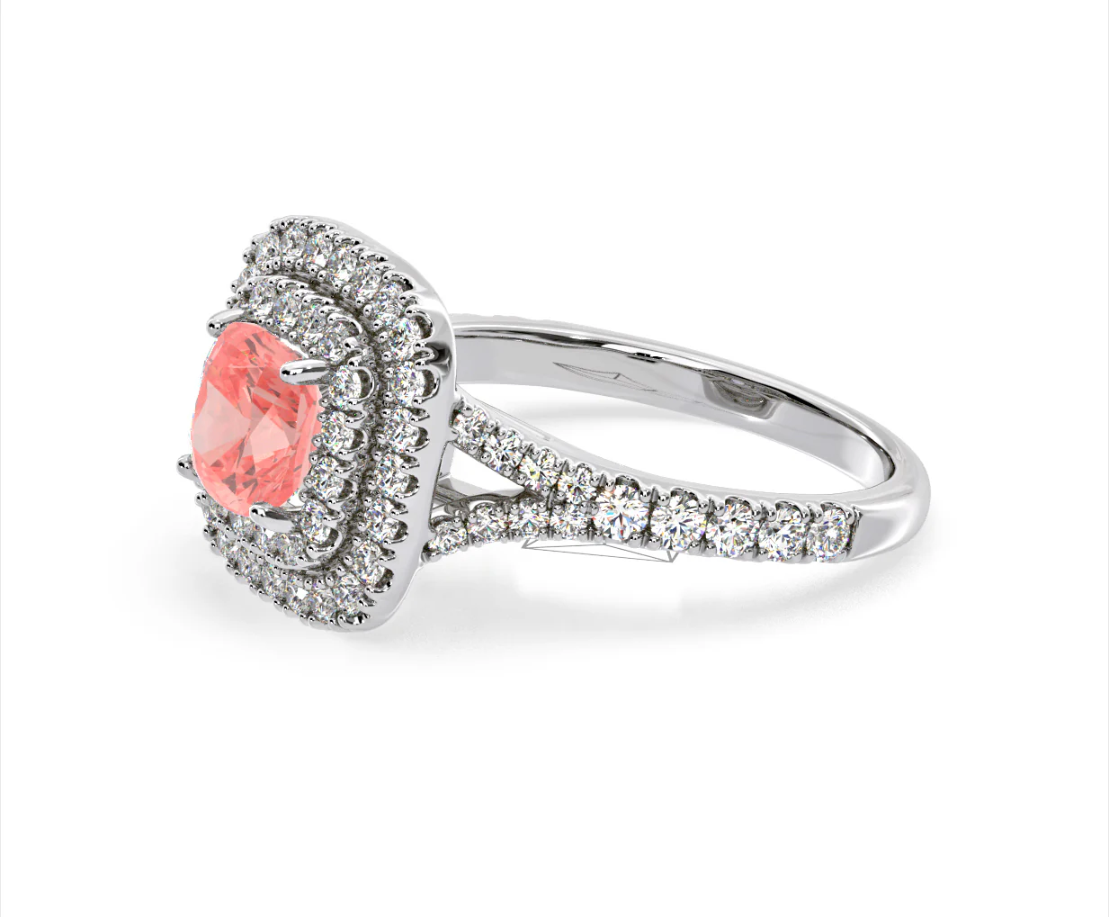 Anastasia Pink Lab Diamond 1.65ct Halo Ring in 18K White Gold - Elara Collection - Image 20