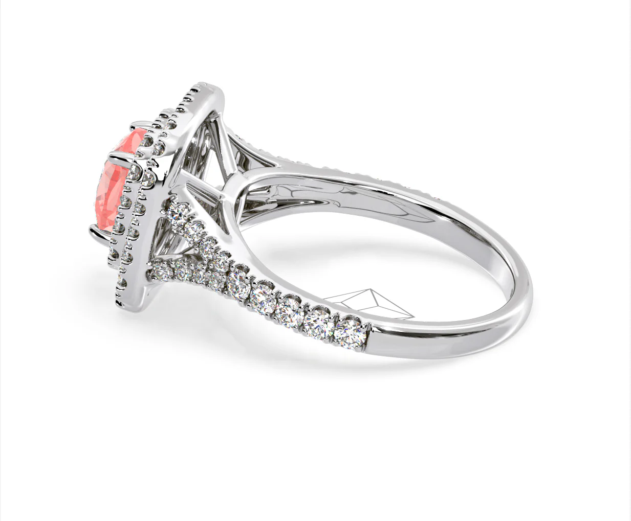 Anastasia Pink Lab Diamond 1.65ct Halo Ring in 18K White Gold - Elara Collection - Image 30