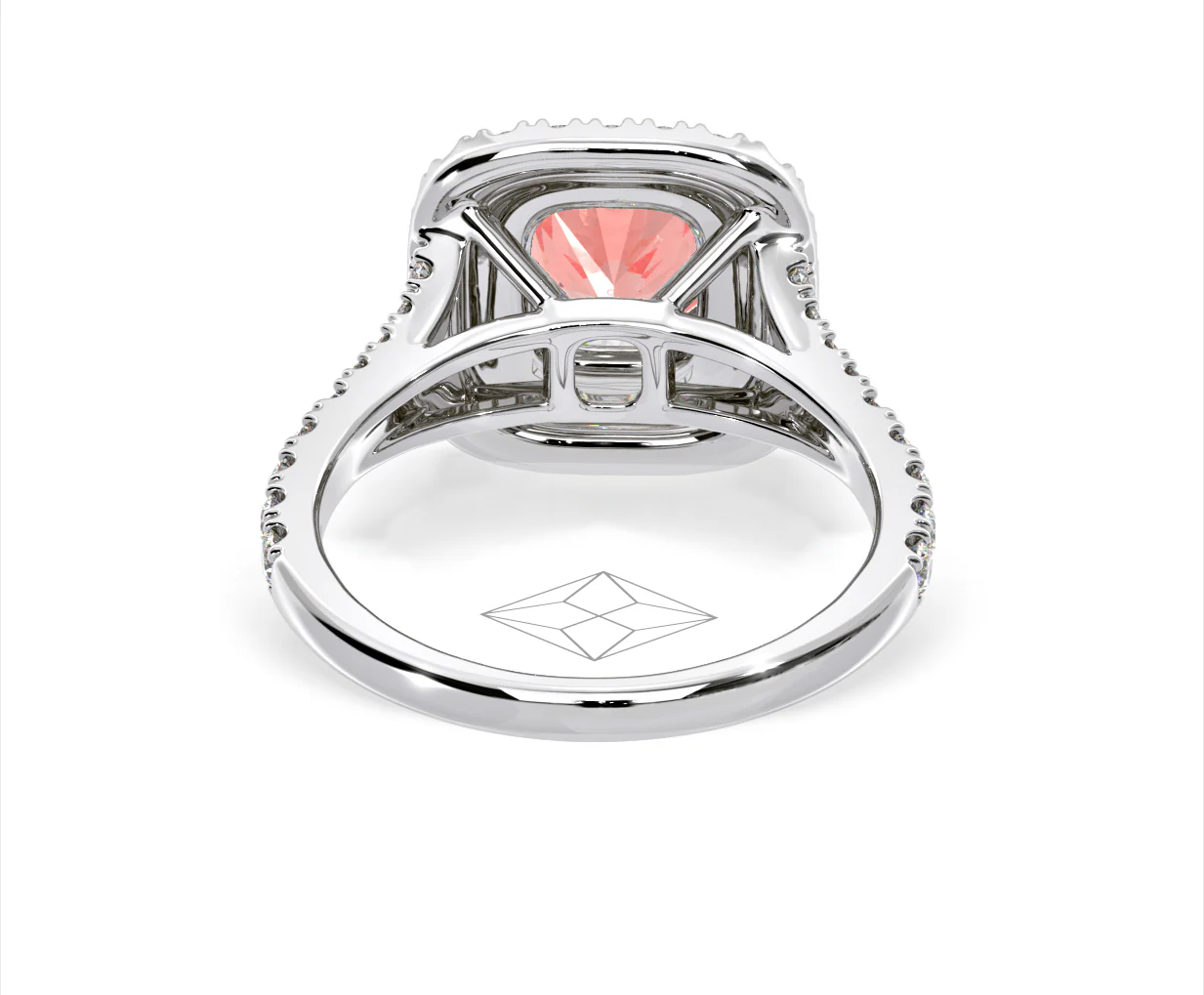 Anastasia Pink Lab Diamond 1.65ct Halo Ring in 18K White Gold - Elara Collection - Image 47