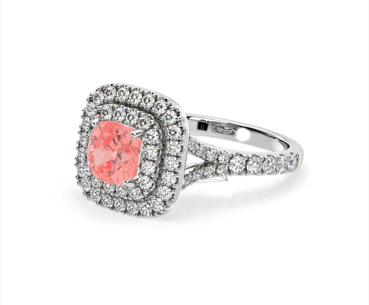 Anastasia Pink Lab Diamond 1.65ct Halo Ring in Platinum - Elara Collection - Image 15