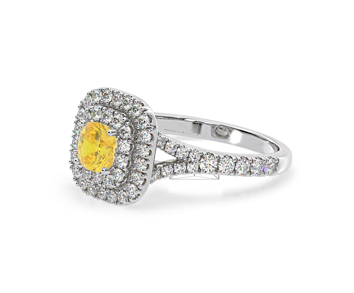 Anastasia Yellow Lab Diamond 1.30ct Halo Ring in 18K White Gold - Elara Collection - Image 18