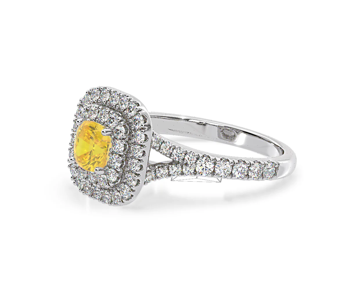 Anastasia Yellow Lab Diamond 1.30ct Halo Ring in 18K White Gold - Elara Collection - Image 19