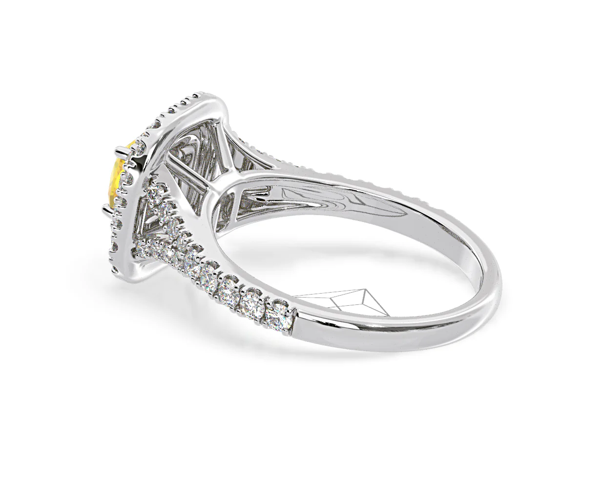 Anastasia Yellow Lab Diamond 1.30ct Halo Ring in 18K White Gold - Elara Collection - Image 34