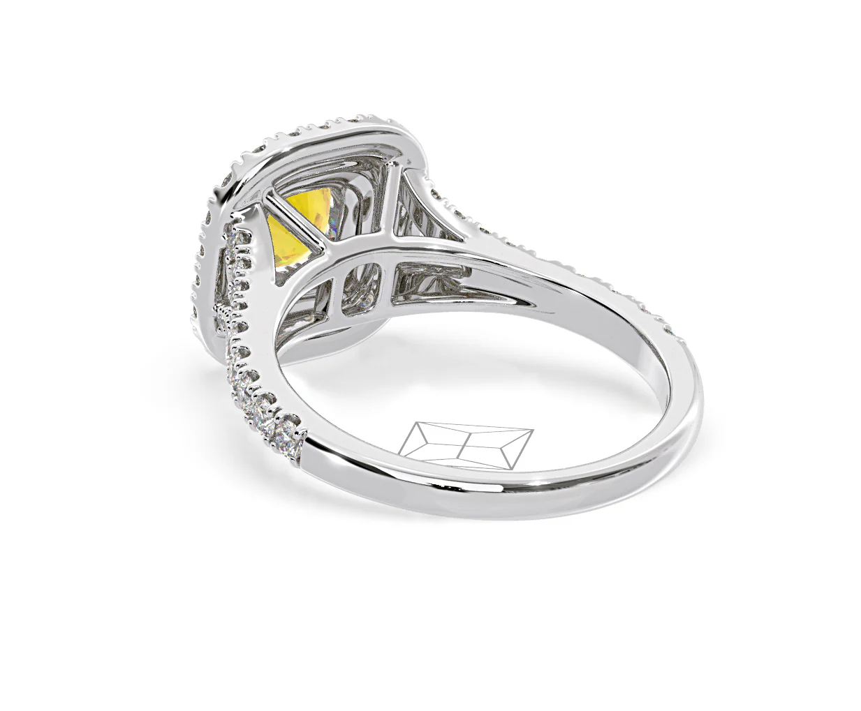 Anastasia Yellow Lab Diamond 1.30ct Halo Ring in 18K White Gold - Elara Collection - Image 40