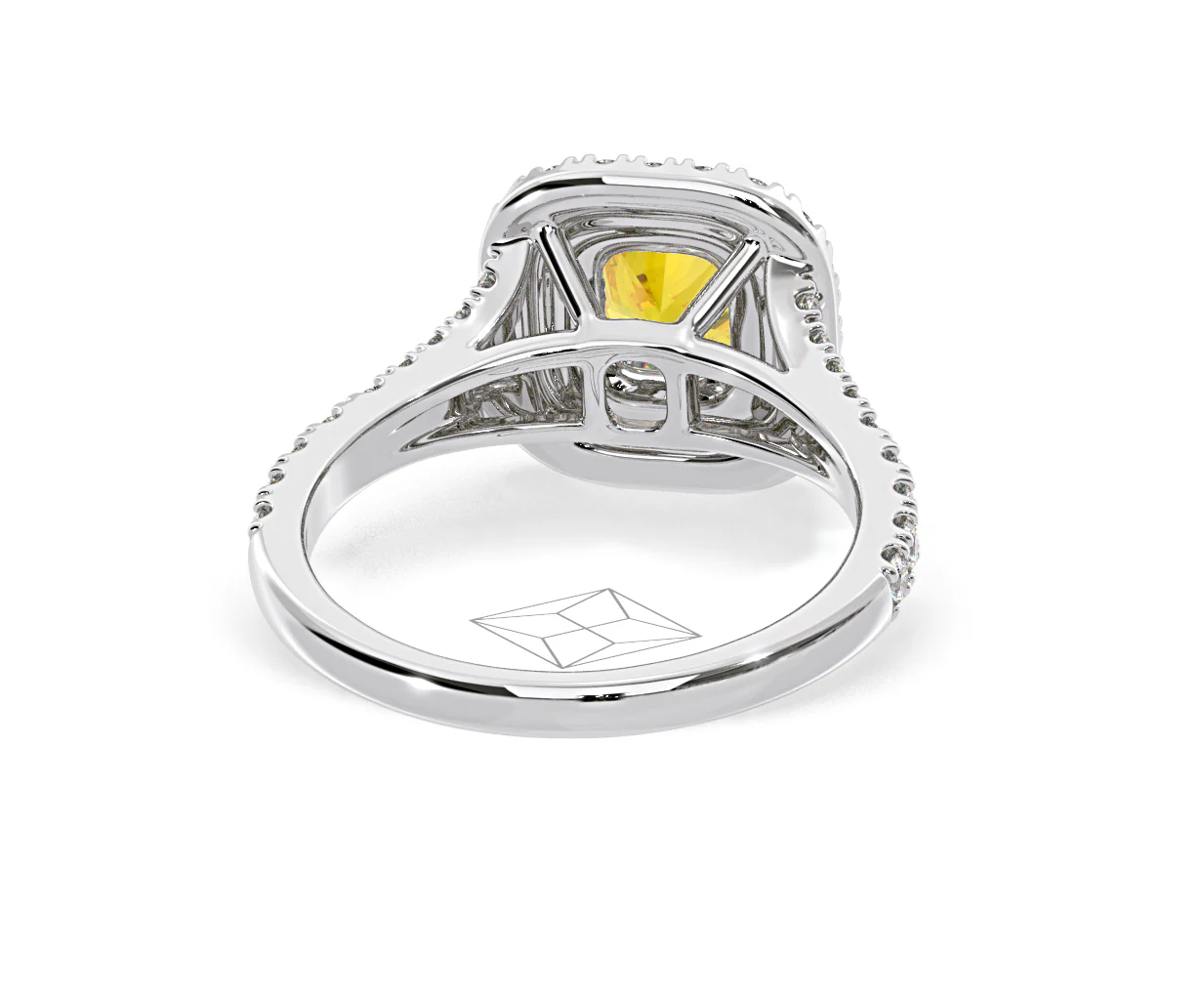 Anastasia Yellow Lab Diamond 1.30ct Halo Ring in 18K White Gold - Elara Collection - Image 50