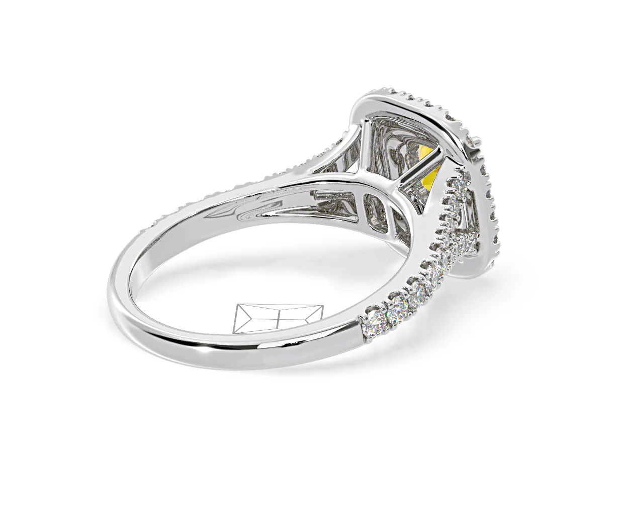 Anastasia Yellow Lab Diamond 1.30ct Halo Ring in 18K White Gold - Elara Collection - Image 58