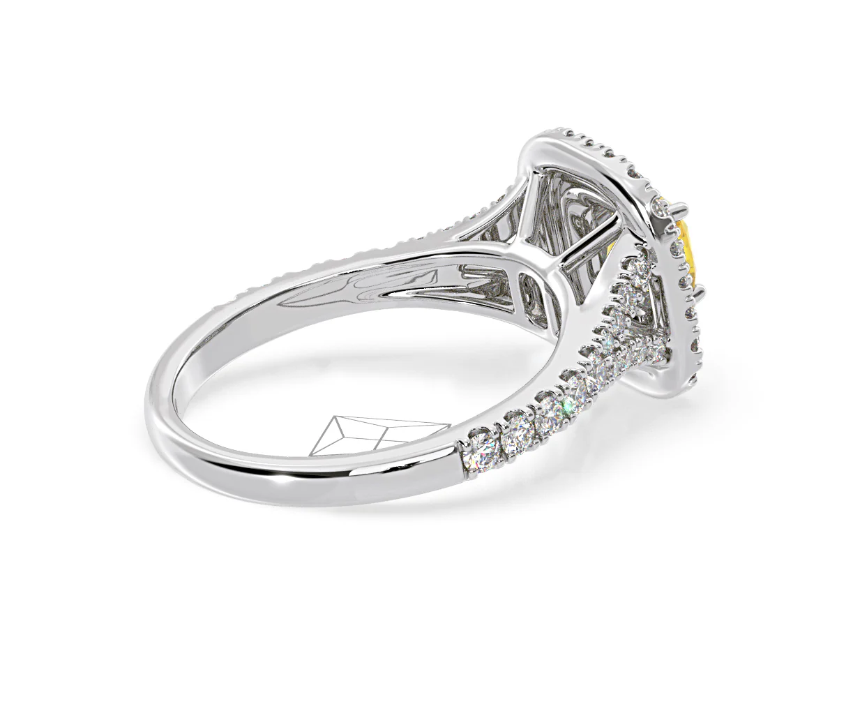 Anastasia Yellow Lab Diamond 1.30ct Halo Ring in 18K White Gold - Elara Collection - Image 60