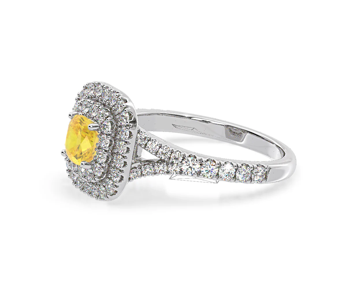 Anastasia Yellow Lab Diamond 1.30ct Halo Ring in Platinum - Elara Collection - Image 23