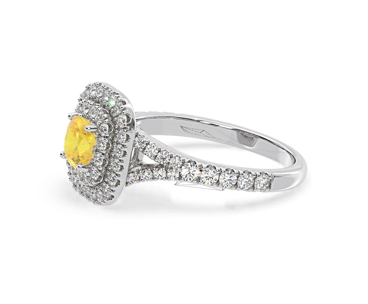 Anastasia Yellow Lab Diamond 1.30ct Halo Ring in Platinum - Elara Collection - Image 24