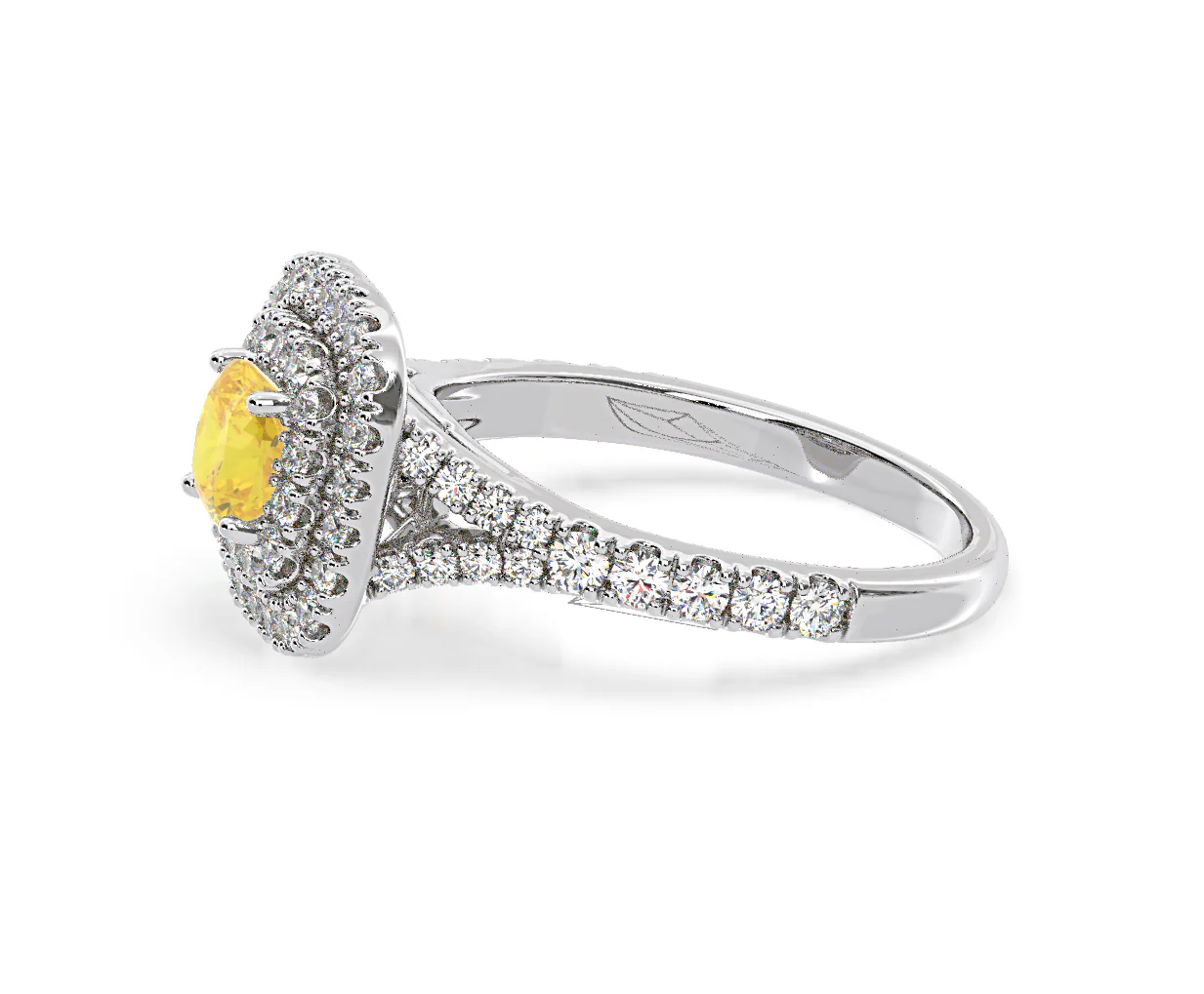 Anastasia Yellow Lab Diamond 1.30ct Halo Ring in Platinum - Elara Collection - Image 26