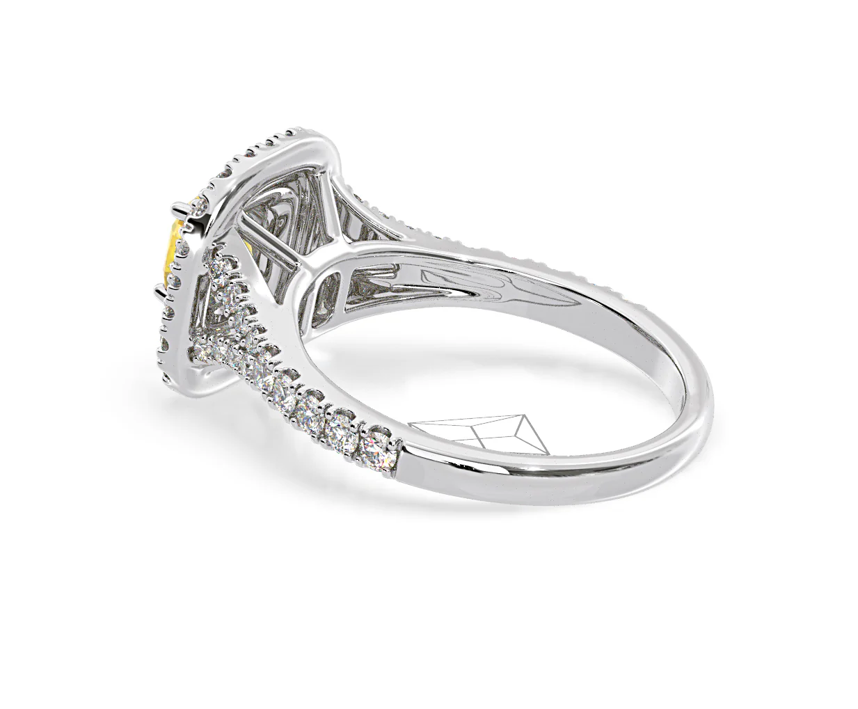 Anastasia Yellow Lab Diamond 1.30ct Halo Ring in Platinum - Elara Collection - Image 37