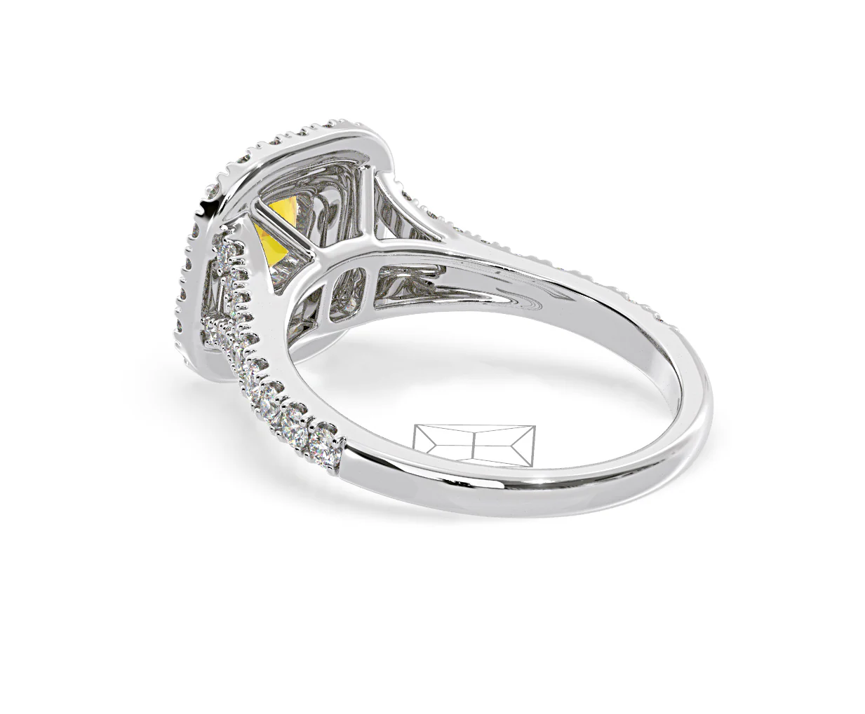 Anastasia Yellow Lab Diamond 1.30ct Halo Ring in Platinum - Elara Collection - Image 40